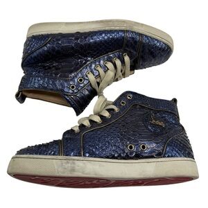 Christian Louboutin Blue Snakeskin Athletic Shoes